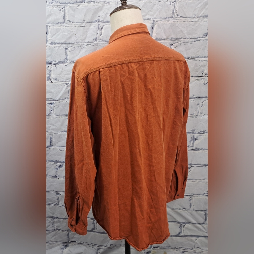 Levi's Men's Vintage 90s Denim Shirt Orange Button Down Size Large - Picture 8 of 16